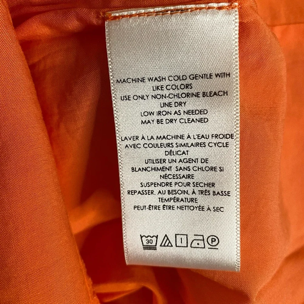 Anthropologie Maeve Orange Sleeveless Mini Dress with White Embroidered Starfish - Picture 13 of 15